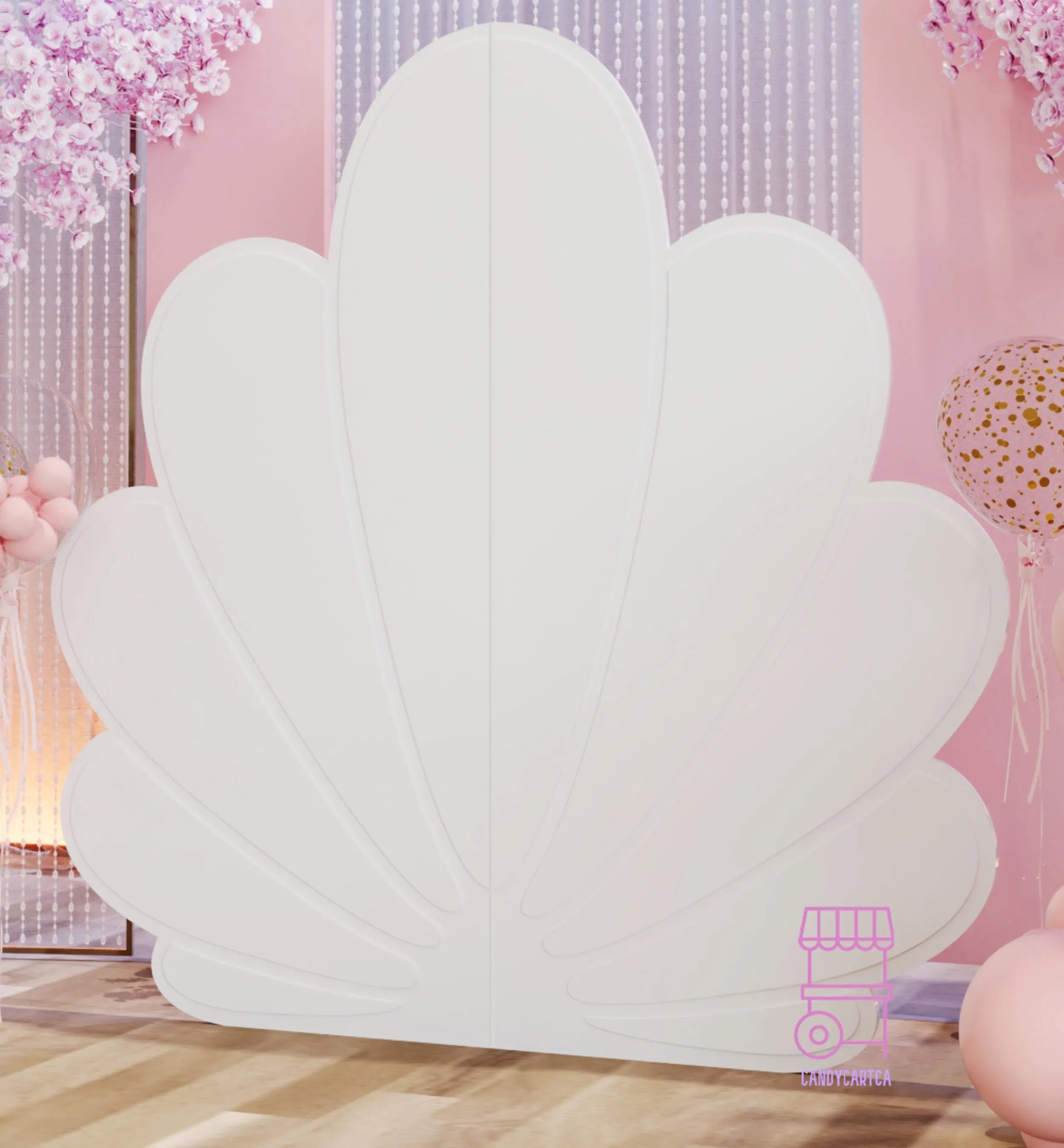 Round Backdrop Shell Free Standing White Shell Backdrop – CandyCartCA