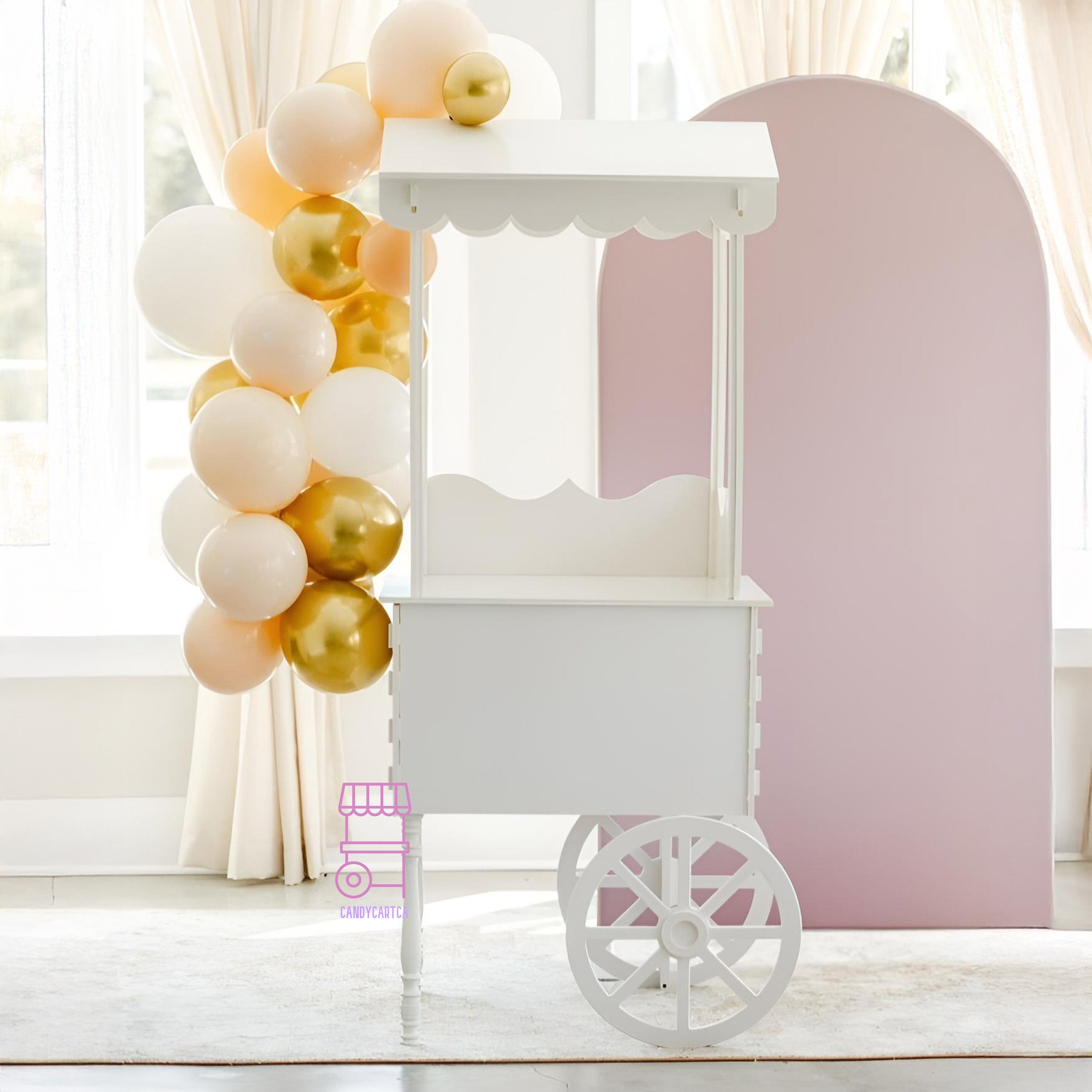 Small White Candy Cart