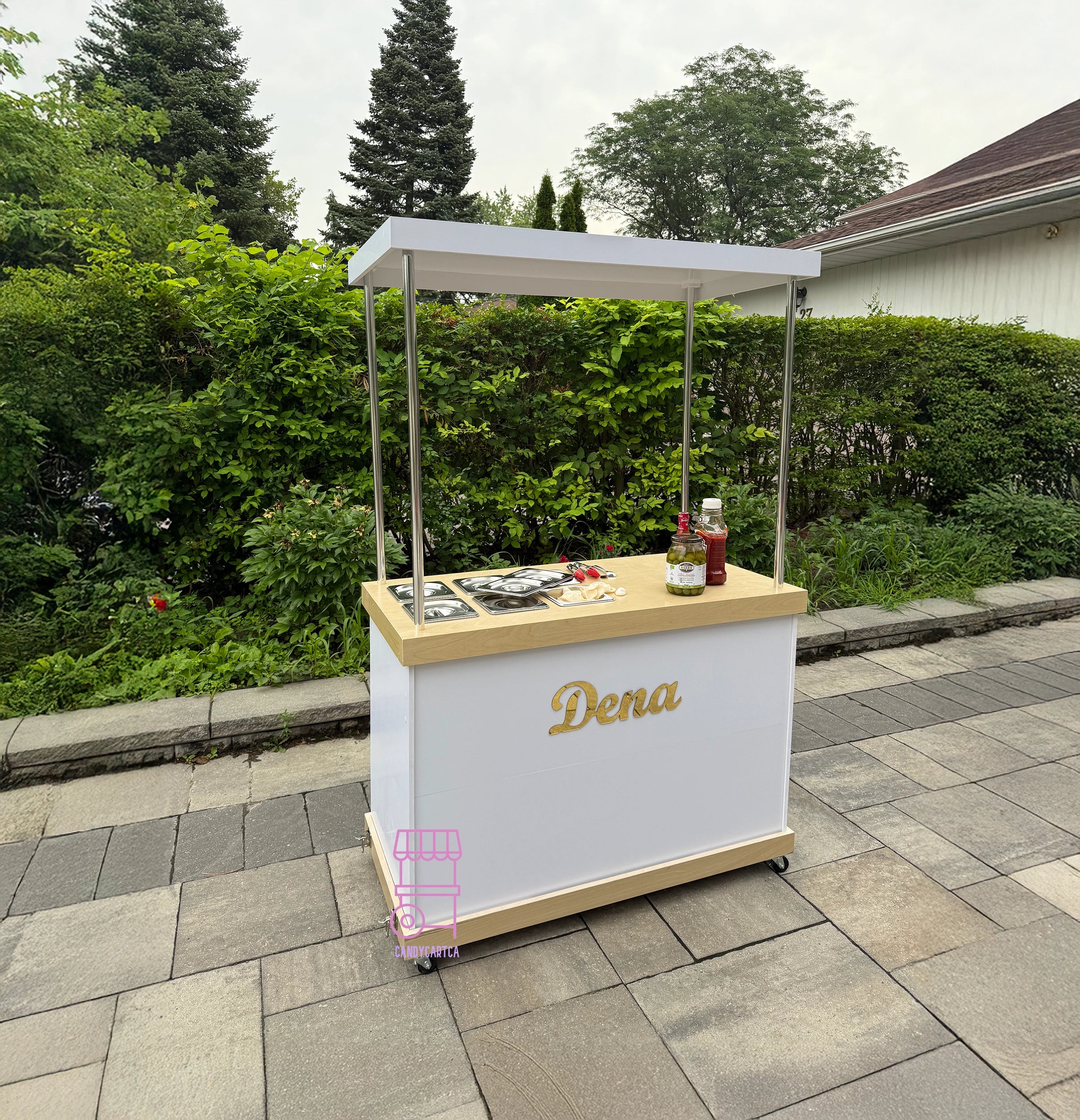 White Mobile Bar – Snack & Beverage Station