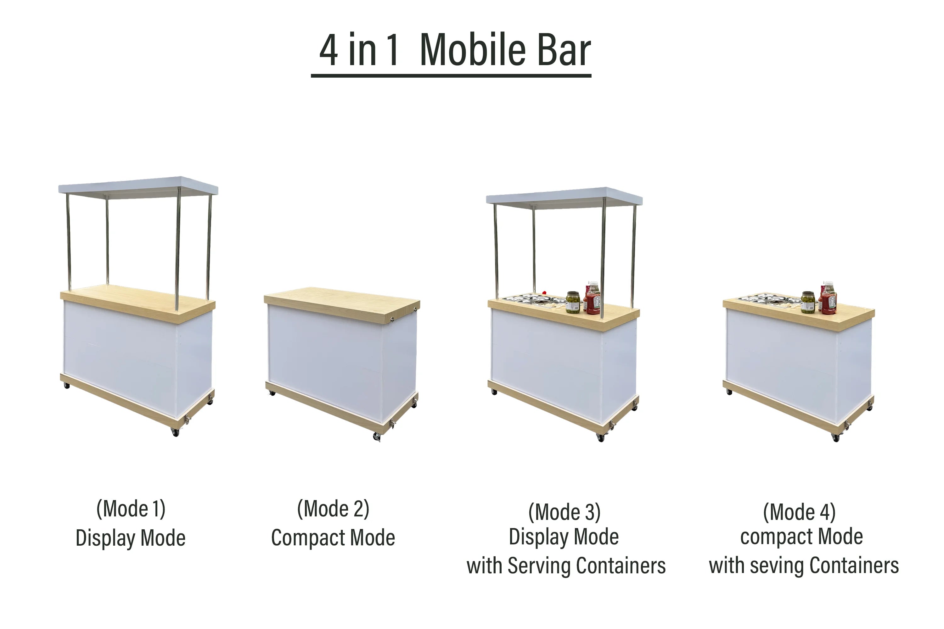 White Mobile Bar – Snack & Beverage Station