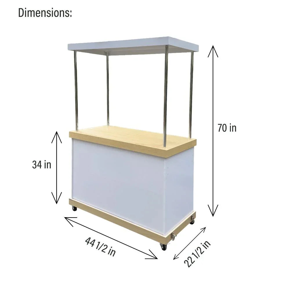 White Mobile Bar - Snack & Beverage Station