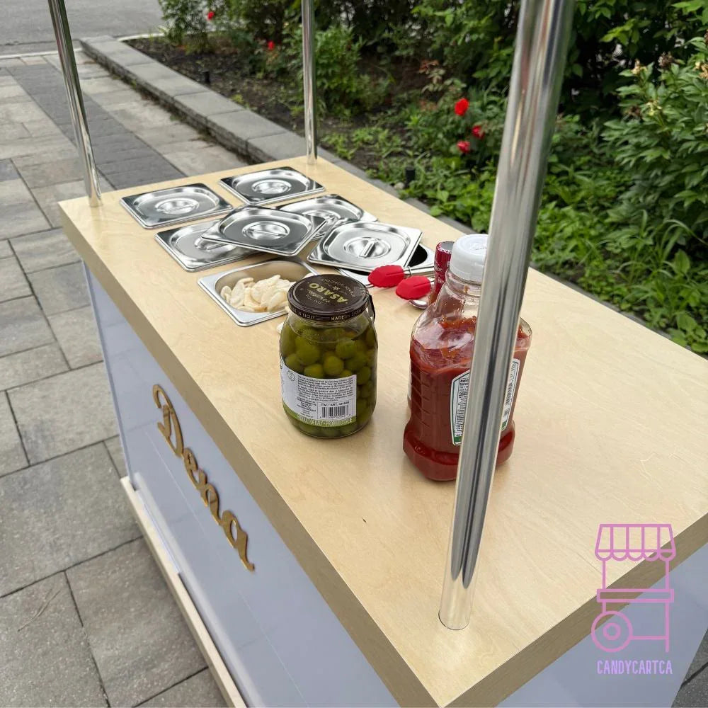 White Mobile Bar - Snack & Beverage Station