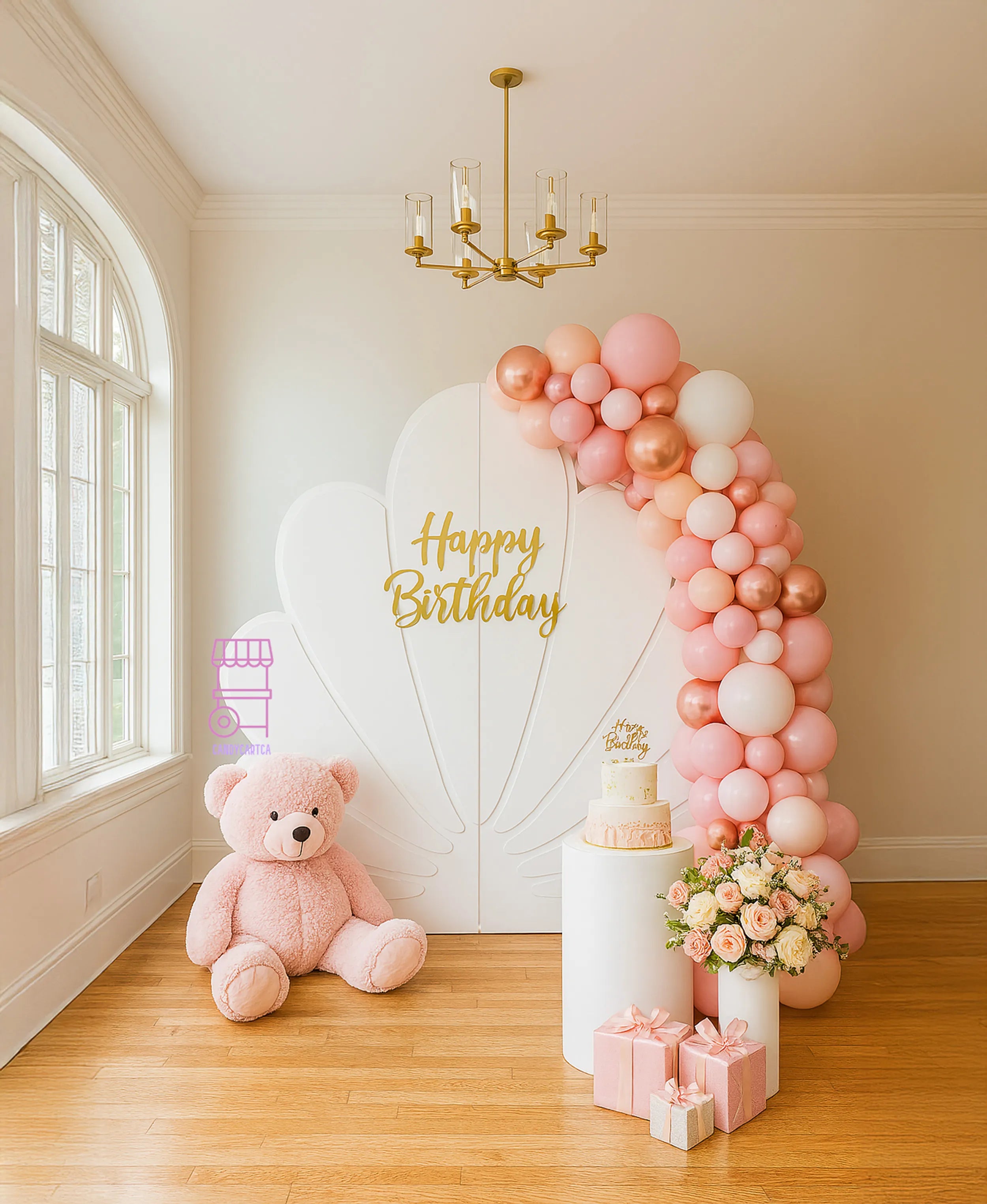 Free Standing White Shell Backdrop