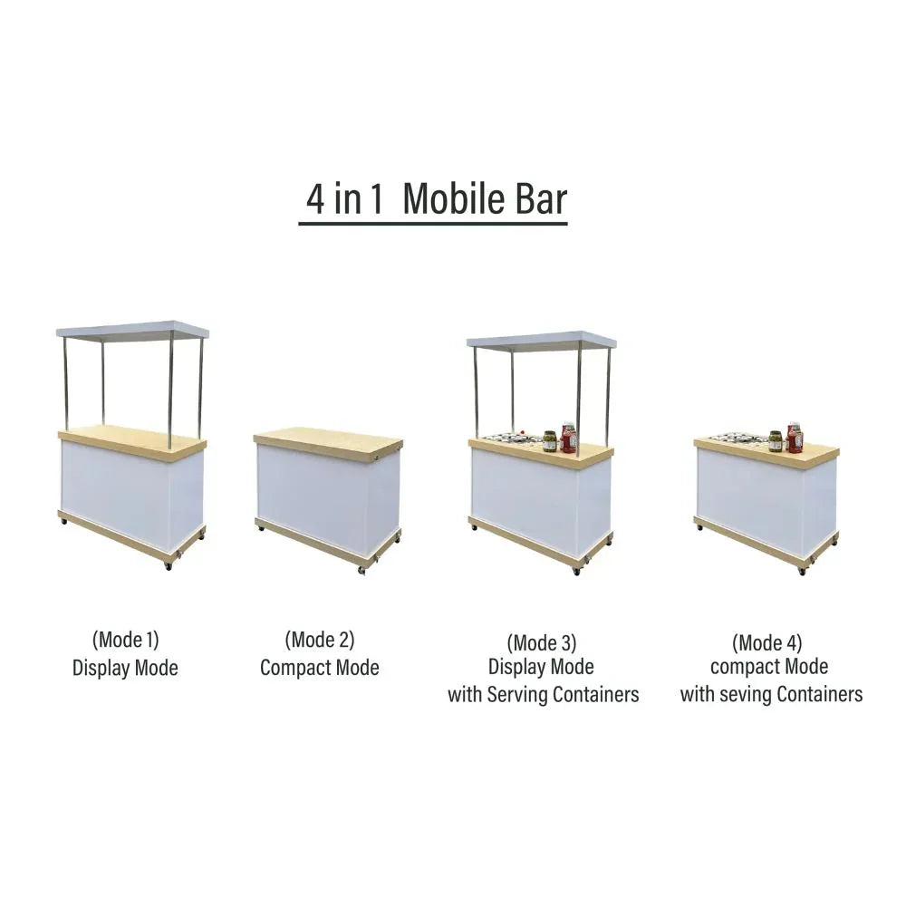 White Mobile Bar - Snack & Beverage Station