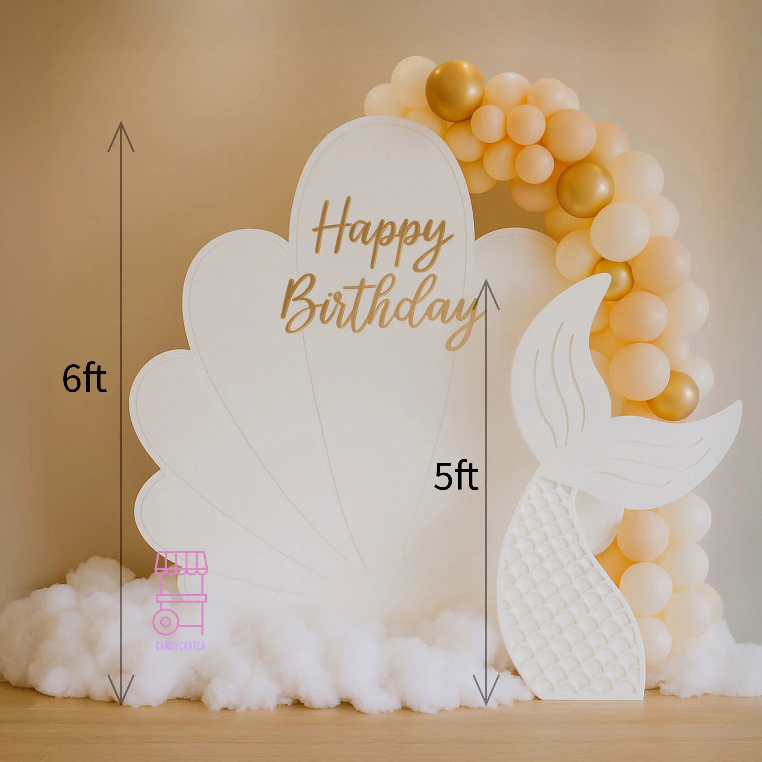Free Standing White Shell Backdrop