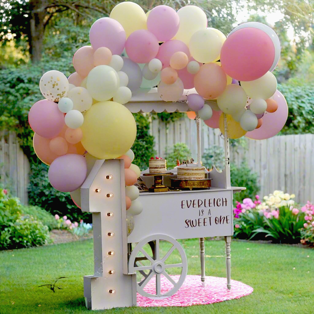 Birthday party cart, candy cart display stand, mobile candy cart