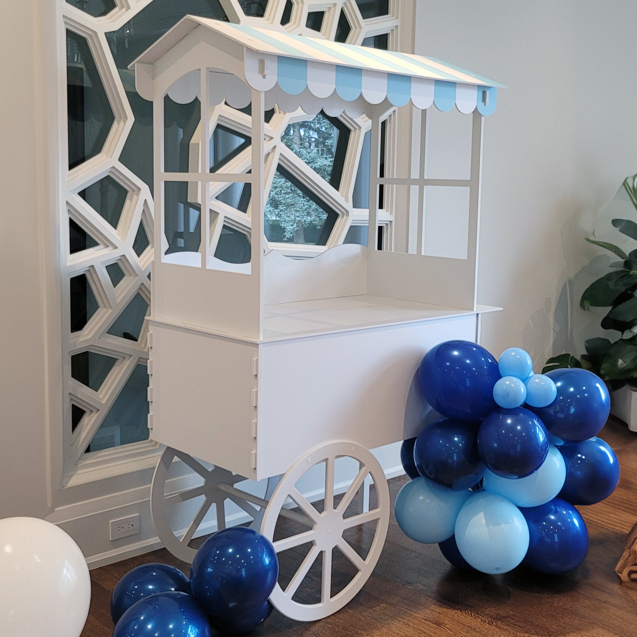 Window Style Candy Cart in Colour Blue Party Supplies.