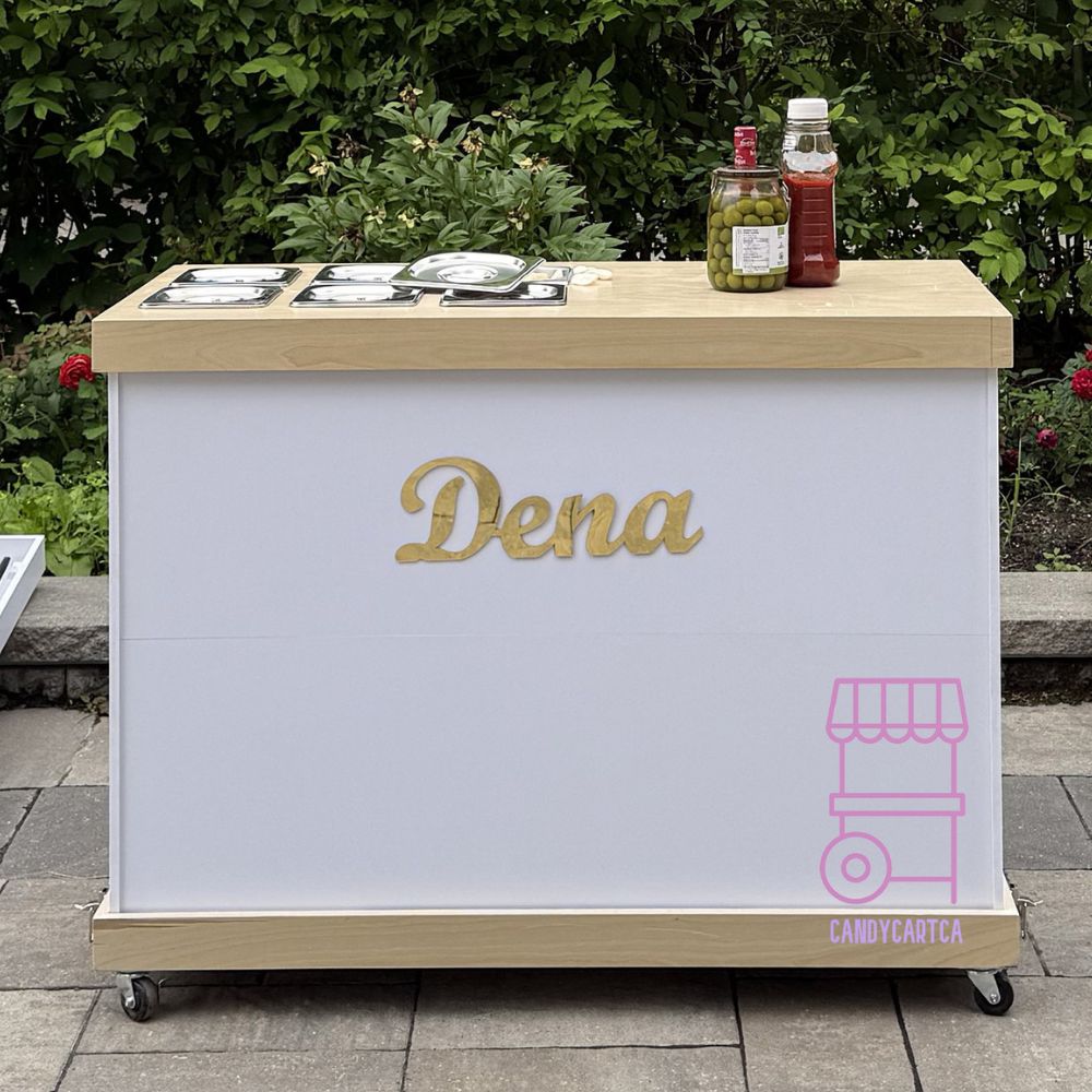White Mobile Bar - Snack & Beverage Station