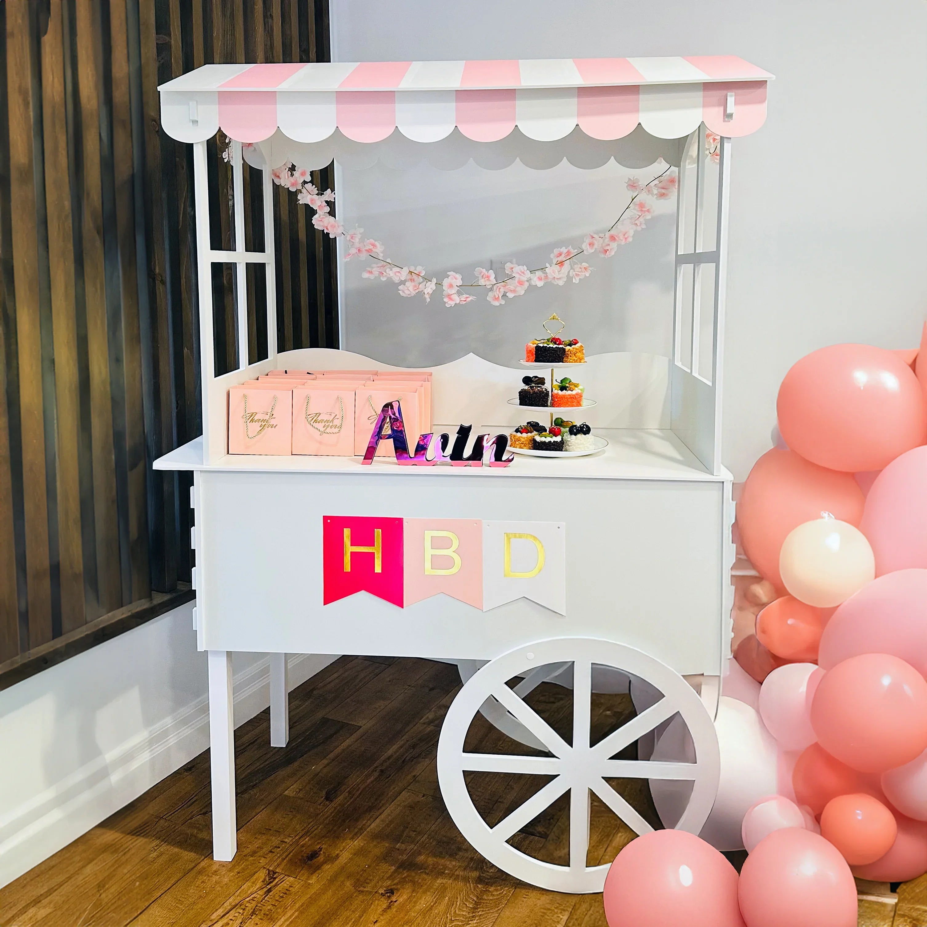 Window Style Candy Cart in Colour Pink Party Supplies.
