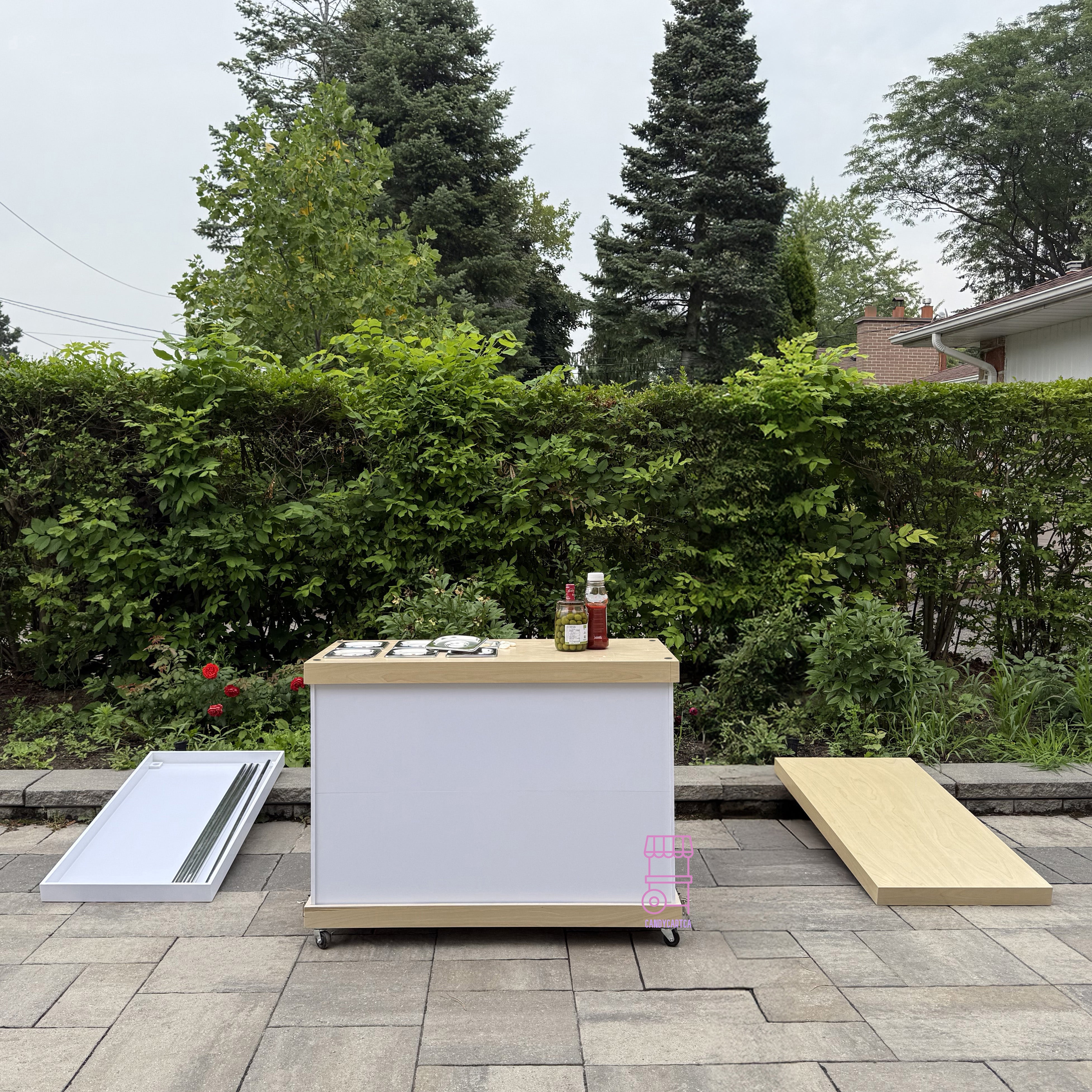 White Mobile Bar - Snack & Beverage Station