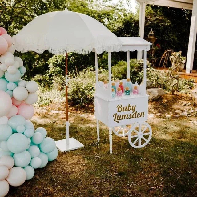 Small White Candy Cart Party Supplies.
