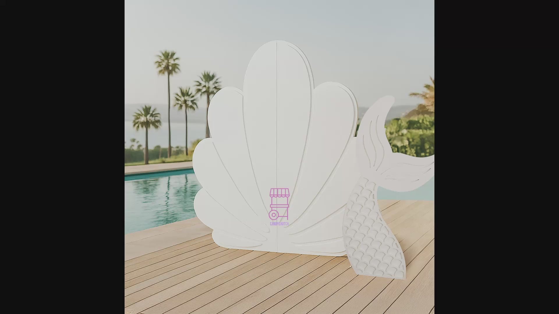 Free Standing White Shell Backdrop