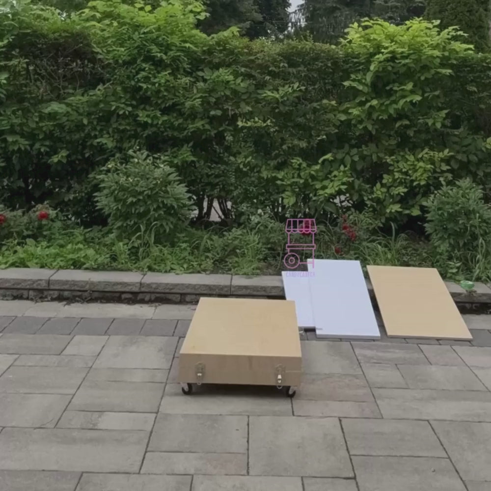 White Mobile Bar - Snack & Beverage Station