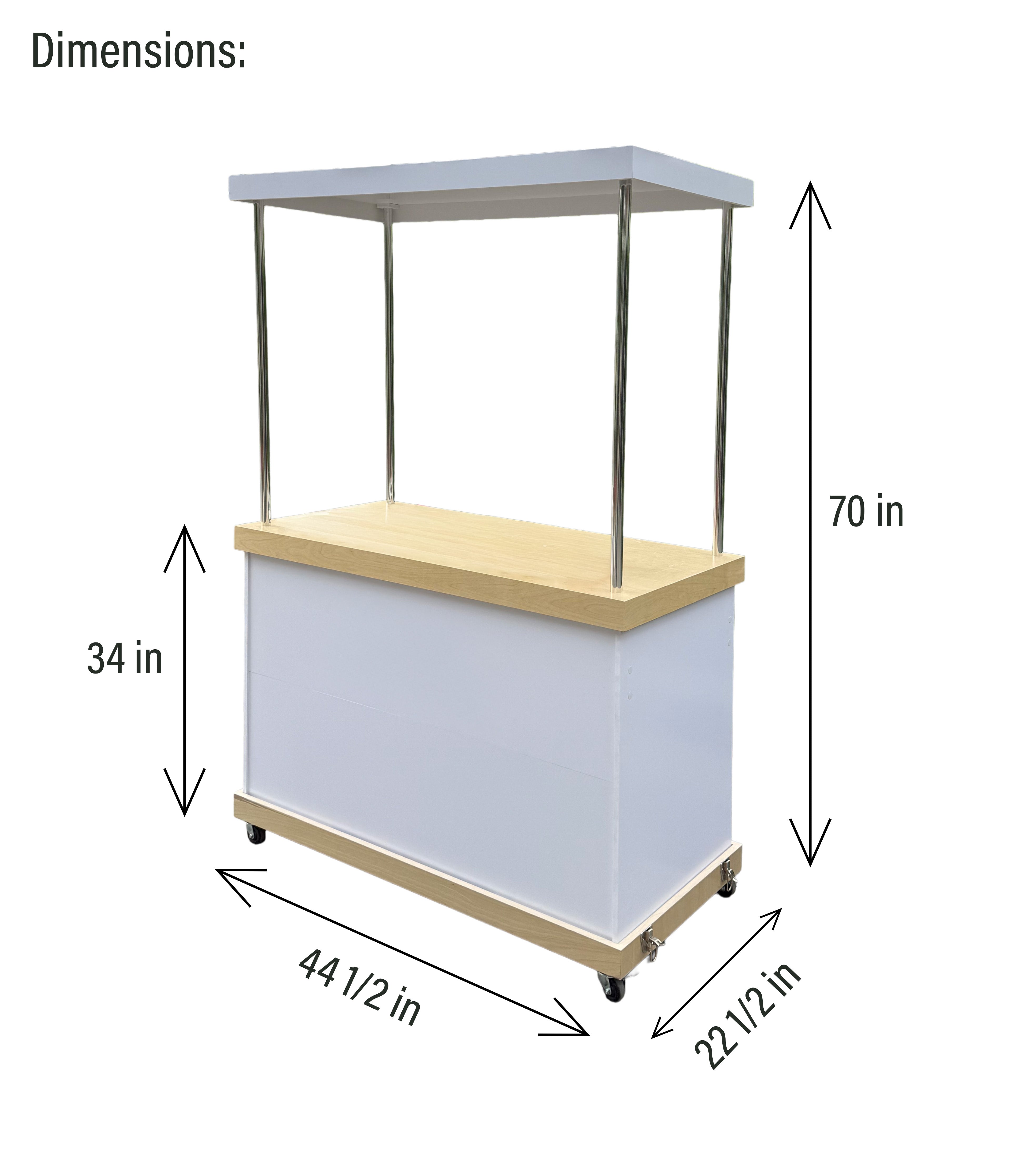 White Mobile Bar – Snack & Beverage Station