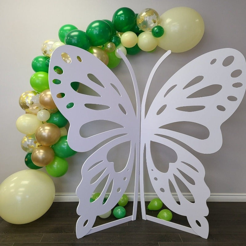 butterfly backdrop, 6ft backdrop, event backdrop, party decoration, outdoor backdrop, waterproof backdrop, EPVC backdrop, white backdrop, butterfly decoration, Toronto-made