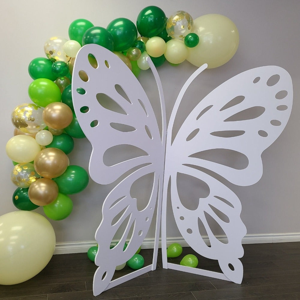 butterfly backdrop, 6ft backdrop, event backdrop, party decoration, outdoor backdrop, waterproof backdrop, EPVC backdrop, white backdrop, butterfly decoration, Toronto-made