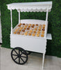 donut cart, candy cart, cake stand, mini bar, photo booth backdrop, multifunctional, durable, easy to maintain, white PVC, clear acrylic, collapsible, washable, 20kg capacity, 44lbs capacity, quick assembly, weddings, birthdays, baby showers, graduations, corporate events, special occasions