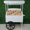 donut cart, candy cart, cake stand, mini bar, photo booth backdrop, multifunctional, durable, easy to maintain, white PVC, clear acrylic, collapsible, washable, 20kg capacity, 44lbs capacity, quick assembly, weddings, birthdays, baby showers, graduations, corporate events, special occasions