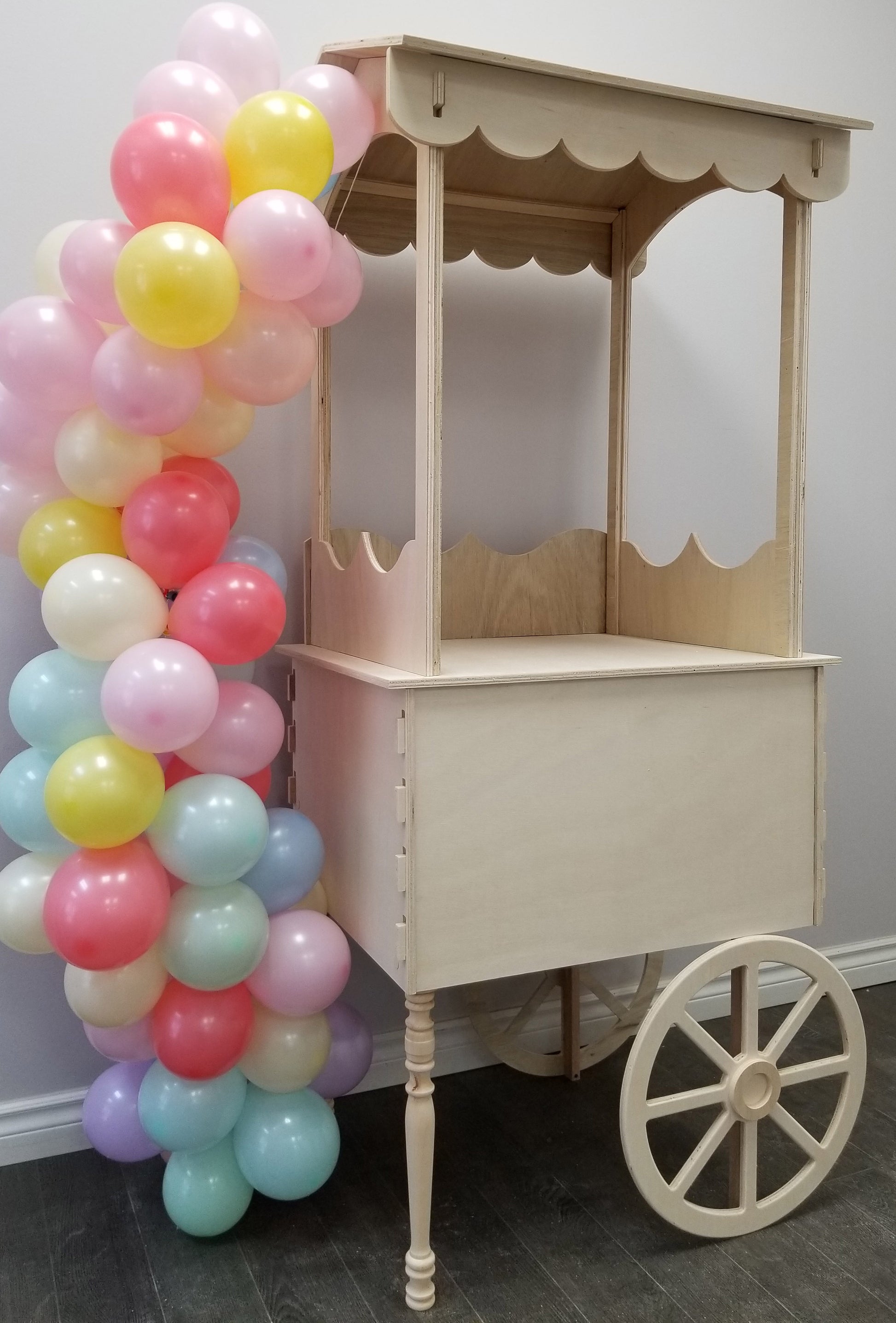 Wooden vendor cart, wooden Candy Cart, Birthday Decorations, Collapsible Wedding Sweet Candy Cart, Candy Cart On Wheels for sale, Simple column Candy Cart