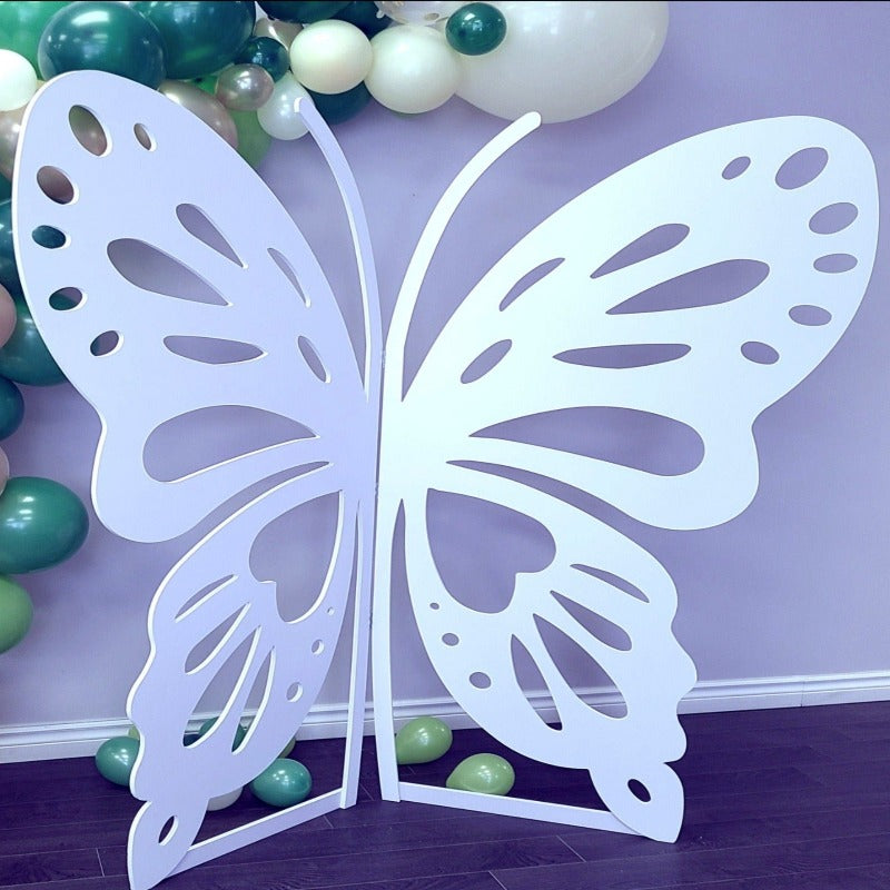 butterfly backdrop, 6ft backdrop, event backdrop, party decoration, outdoor backdrop, waterproof backdrop, EPVC backdrop, white backdrop, butterfly decoration, Toronto-made