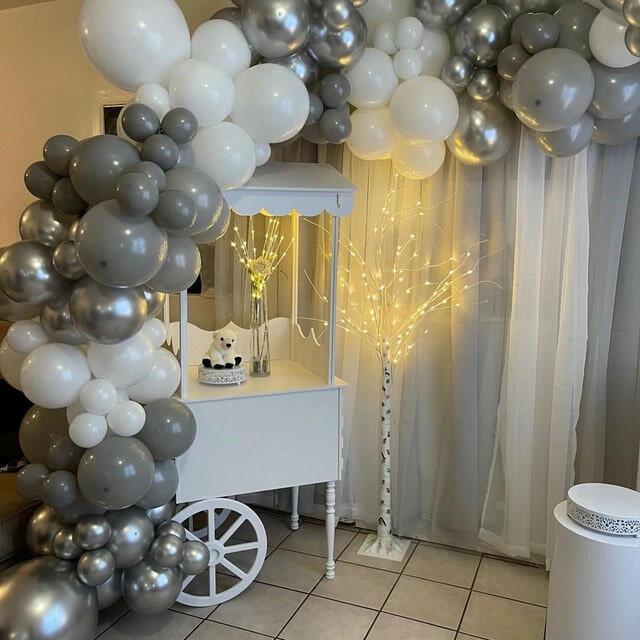 Small White Candy Cart Party Supplies.