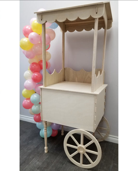 Wooden vendor cart, wooden  Candy Cart, Birthday Decorations, Collapsible Wedding Sweet Candy Cart, Candy Cart On Wheels for sale, Simple column Candy Cart