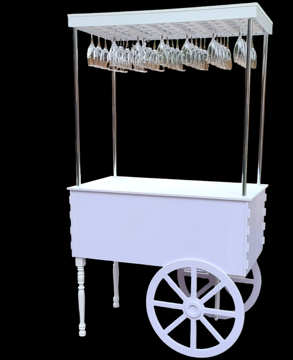 candy carts for sale, Mobile bar cart, drink cart, party decor, wedding decorations, champagne display, event bar, collapsible bar cart, white PVC bar cart, Toronto-made party supplies