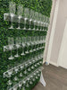 Grass wall champagne wall, drink holder for bridal showers and weddings, champagne wall for birthdays, grass wall backdrop with drink holders image.