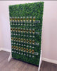 Grass wall champagne wall, drink holder for bridal showers and weddings, champagne wall for birthdays, grass wall backdrop with drink holders image.